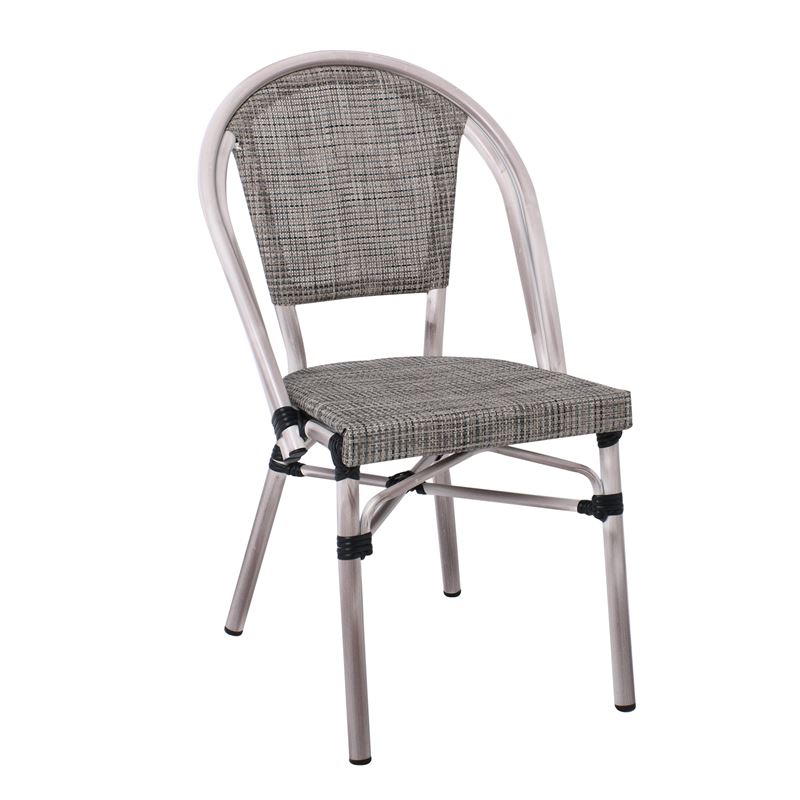 Καρέκλα Dining Αλουμινίου Απόχρωση Antique Grey -Textilene Μπεζ 1