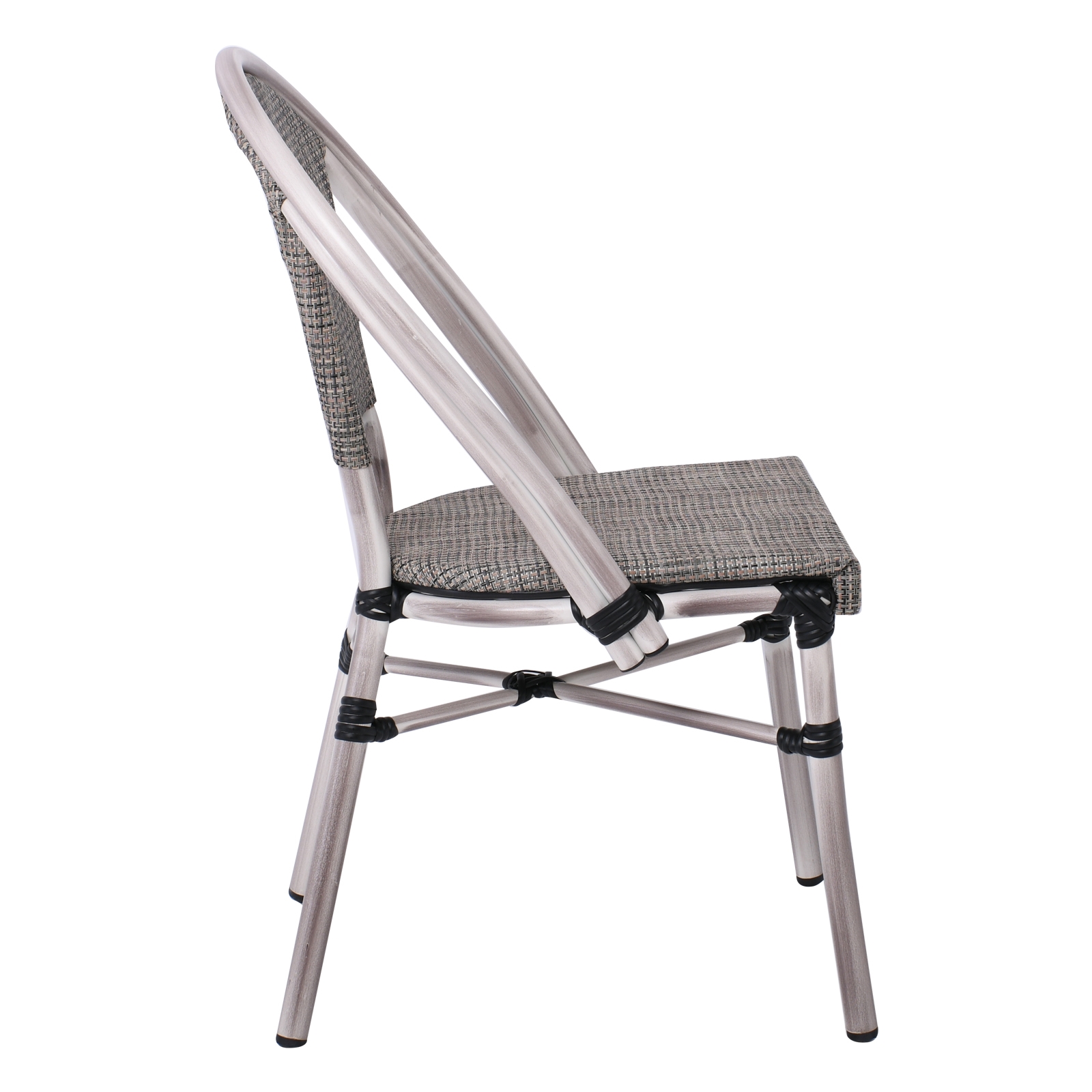 Καρέκλα Dining Αλουμινίου Απόχρωση Antique Grey -Textilene Μπεζ 3