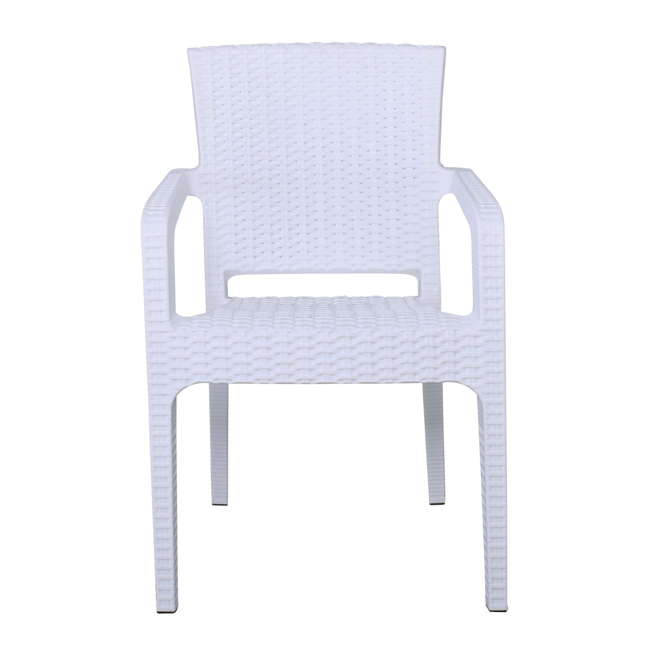 Πολυθρόνα Κήπου Στοιβαζόμενη, PP (Rattan Look) Απόχρωση Άσπρο 5