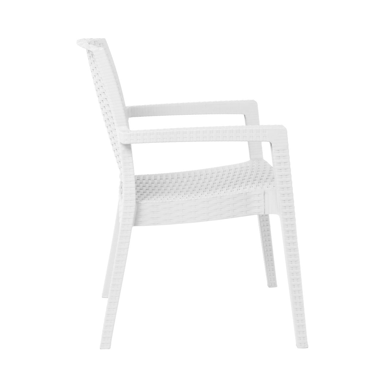 Pro Πολυθρόνα Στοιβαζόμενη, PP (Rattan Look) Απόχρωση Άσπρο 3