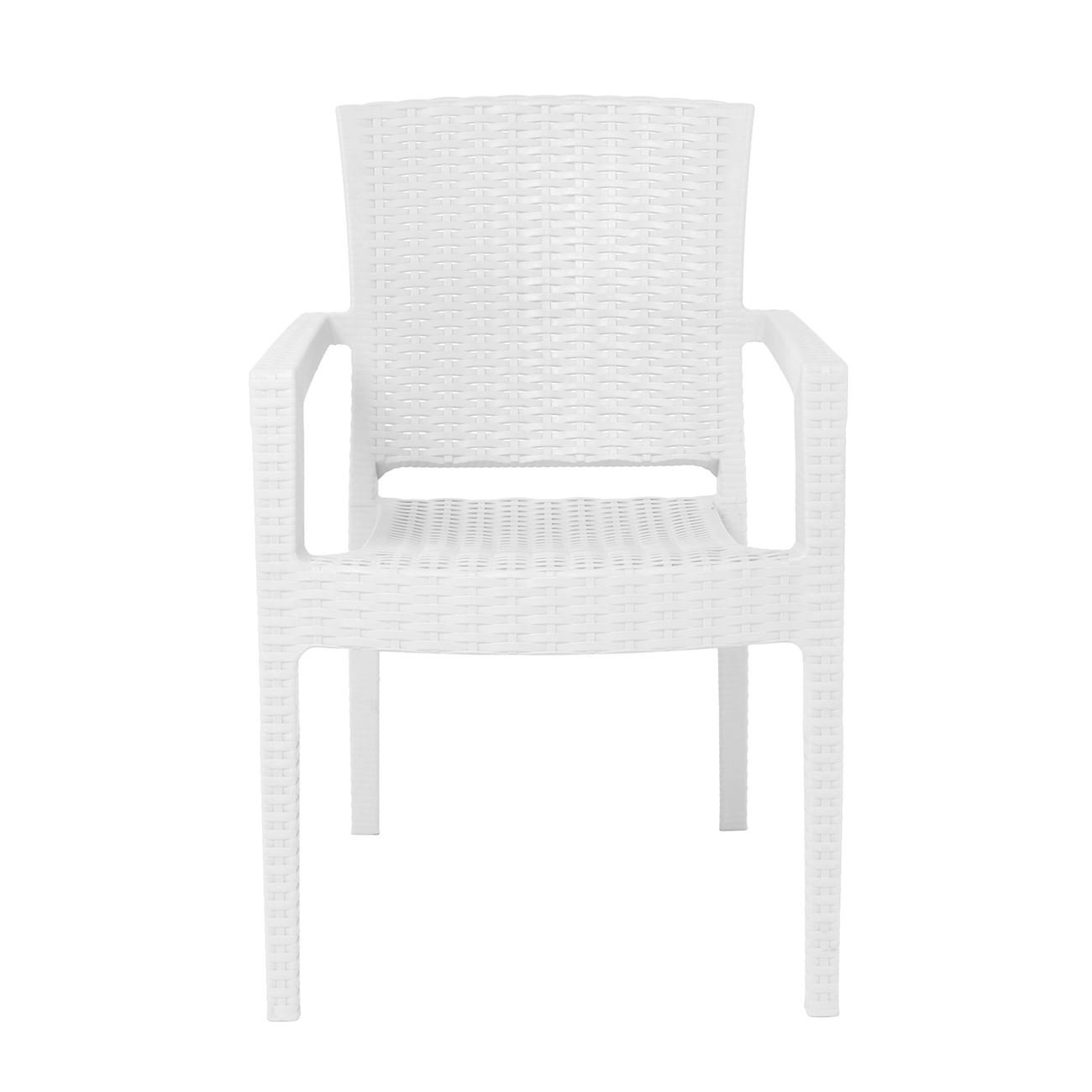 Pro Πολυθρόνα Στοιβαζόμενη, PP (Rattan Look) Απόχρωση Άσπρο 5