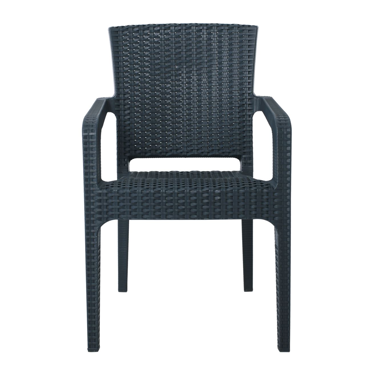 Πολυθρόνα Κήπου Στοιβαζόμενη, PP (Rattan Look) Απόχρωση Ανθρακί 5
