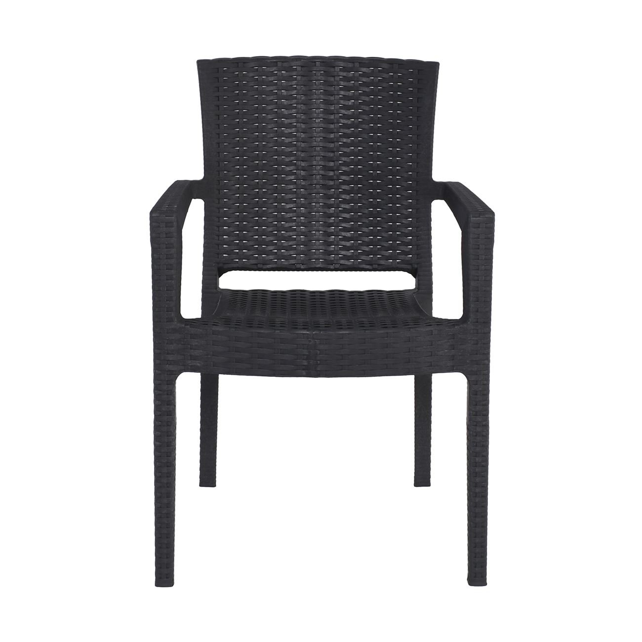 Pro Πολυθρόνα Στοιβαζόμενη, PP (Rattan Look) Απόχρωση Ανθρακί 5