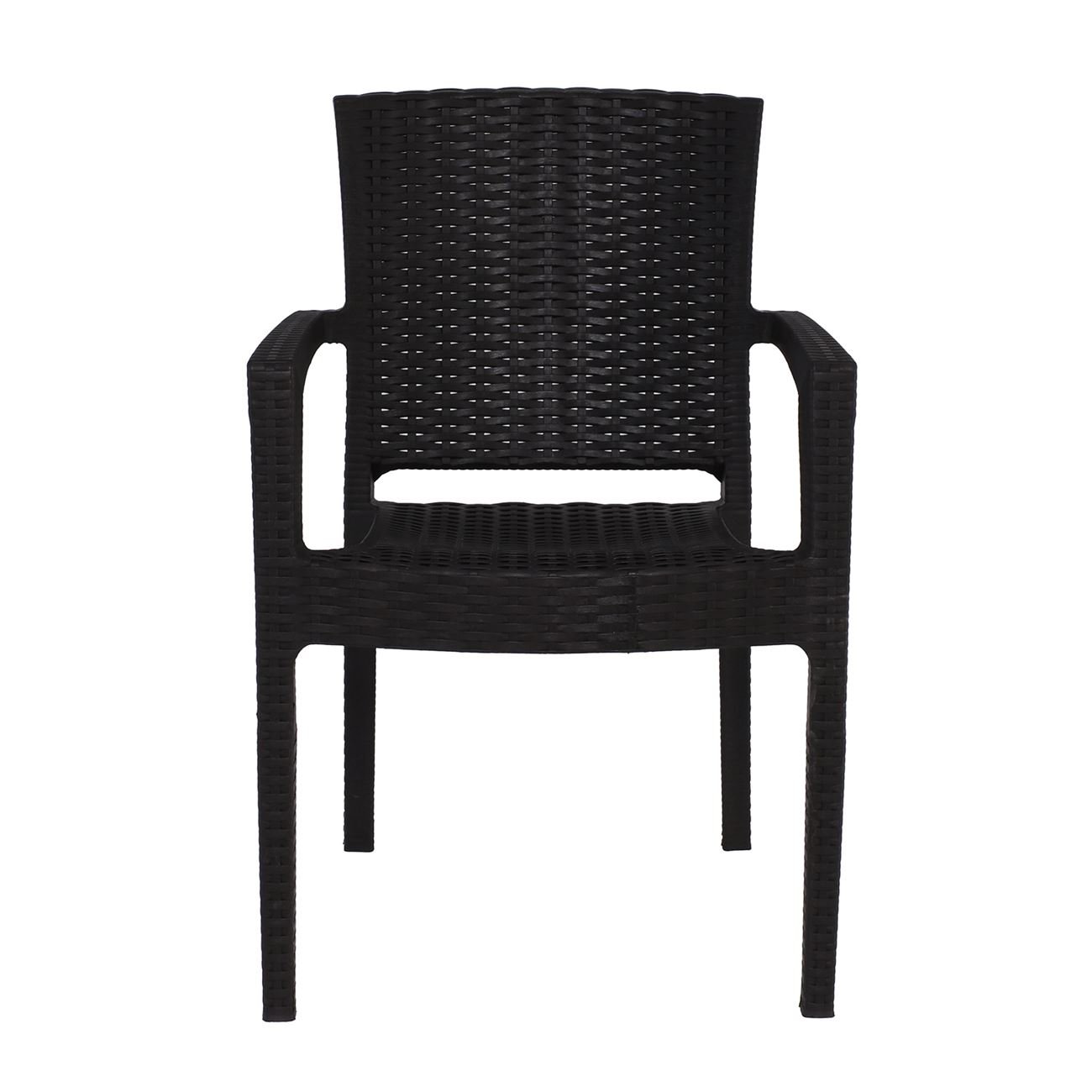 -Pro Πολυθρόνα Στοιβαζόμενη, PP (Rattan Look) Απόχρωση Καφέ Σκούρο 5