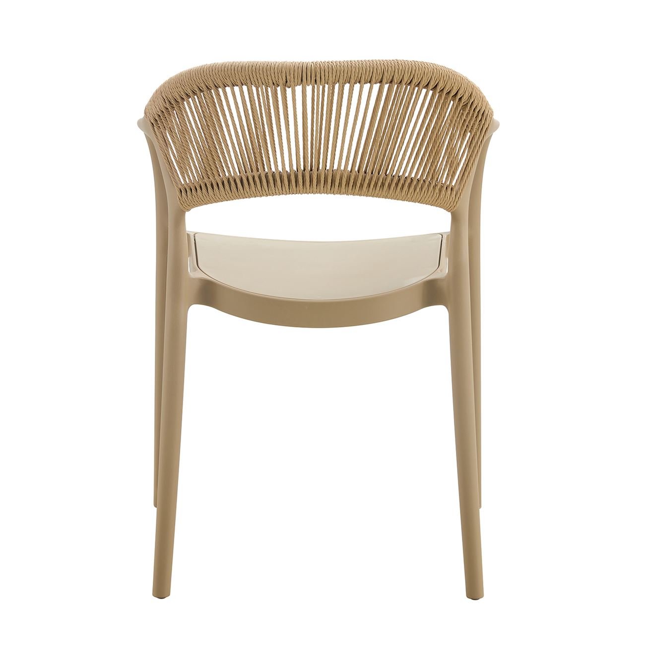 Πολυθρόνα Στοιβαζόμενη, PP-UV Tortora, Rope Wicker Φυσικό 3