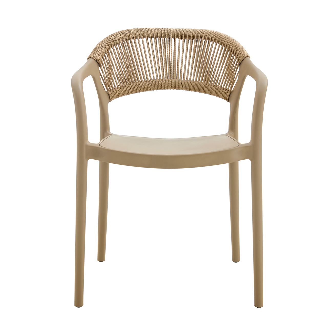 Πολυθρόνα Στοιβαζόμενη, PP-UV Tortora, Rope Wicker Φυσικό 5
