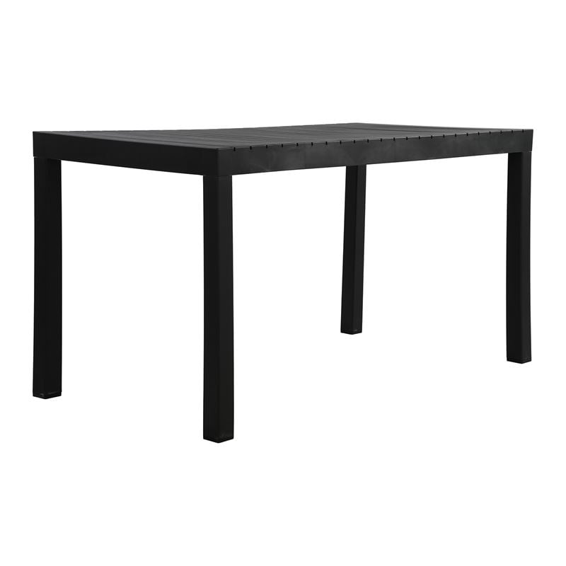 Τραπέζι Κήπου-Βεράντας Μέταλλο Βαφή Μαύρο, PP-UV Μαύρο 1