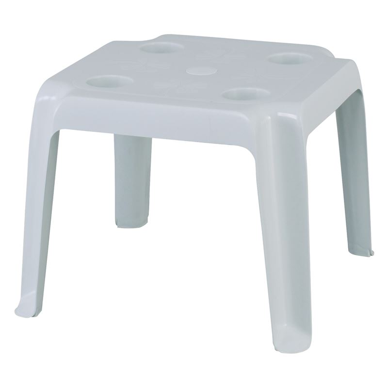 Τραπεζάκι Ξαπλώστρας Στοιβαζόμενο Πλαστικό Άσπρο 1