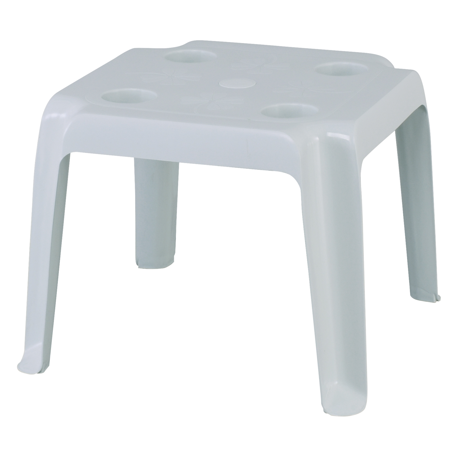 Τραπεζάκι Ξαπλώστρας Στοιβαζόμενο Πλαστικό Άσπρο 2