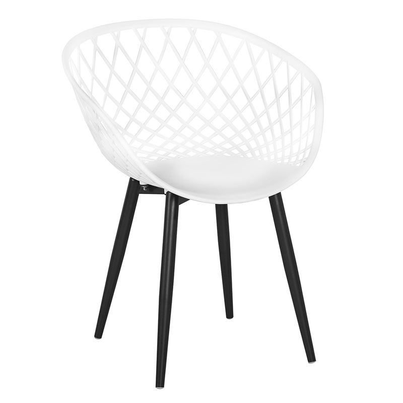 Πολυθρόνα Μέταλλo Βαφή Μαύρο, PP-UV Άσπρο (εκτός συσκευασίας) 1