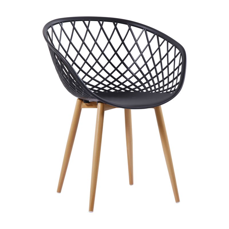 Πολυθρόνα Μέταλλο Βαφή Φυσικό, PP-UV Μαύρο (εκτός συσκευασίας) 1