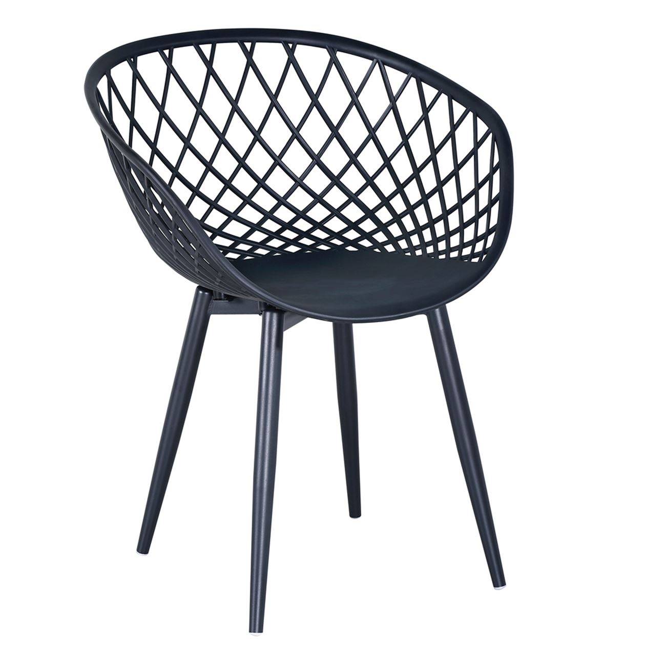 Πολυθρόνα Μέταλλo Βαφή Μαύρο, PP-UV Μαύρο (εκτός συσκευασίας) 2