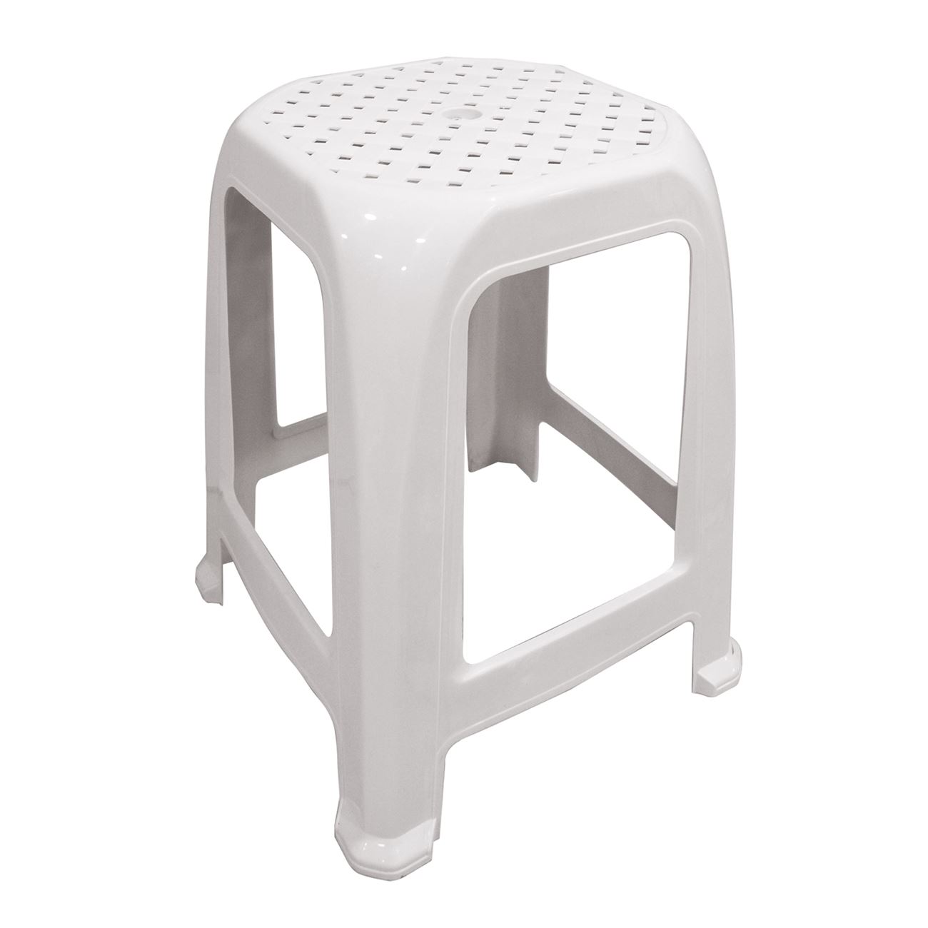 Σκαμπώ Βοηθητικό Κήπου - Μπάνιου Στοιβαζόμενο, PP Απόχρωση Άσπρο 2