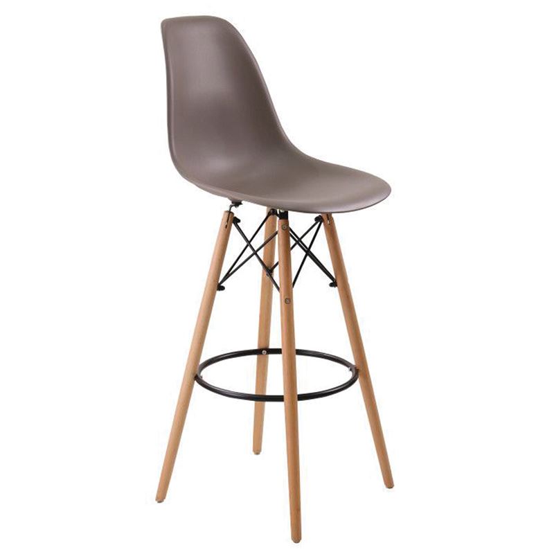 Wood Σκαμπώ BAR Ξύλο - PP Sand Beige 1
