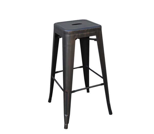 Σκαμπώ Bar Μεταλλικό Antique Black 1