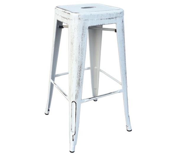 Σκαμπώ Bar Μεταλλικό Antique White 1