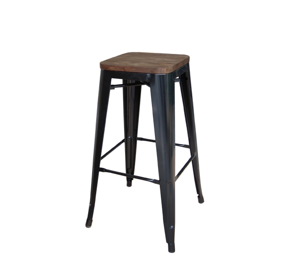 Wood Dark Oak σκ.Bar Μεταλλικό Μαύρο 2
