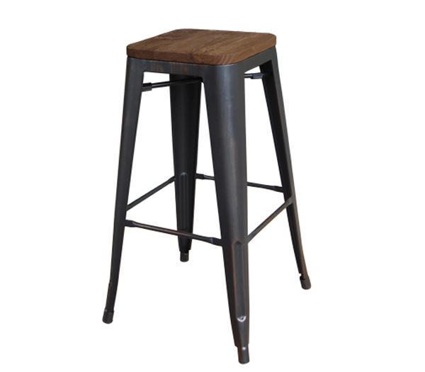 Wood Dark Oak σκ.Bar Μεταλλικό Antique Black 1
