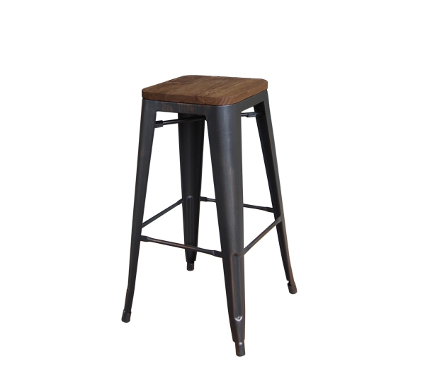 Wood Dark Oak σκ.Bar Μεταλλικό Antique Black 2