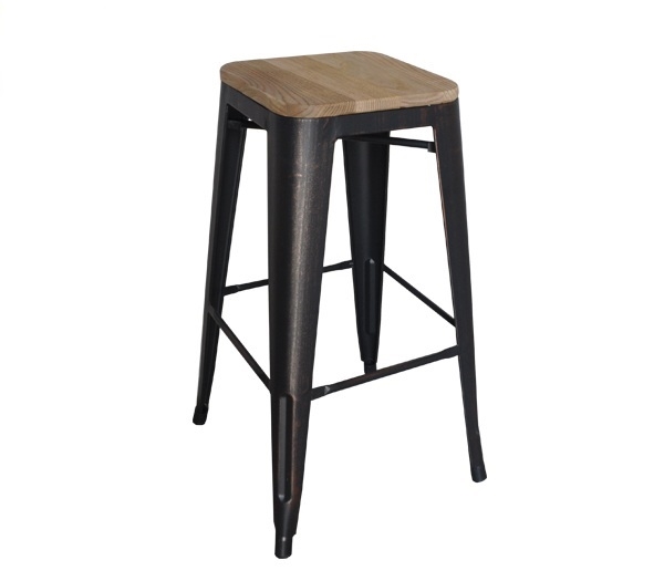 Wood Natural Oak σκ. Bar Μεταλλικό Antique Black 2