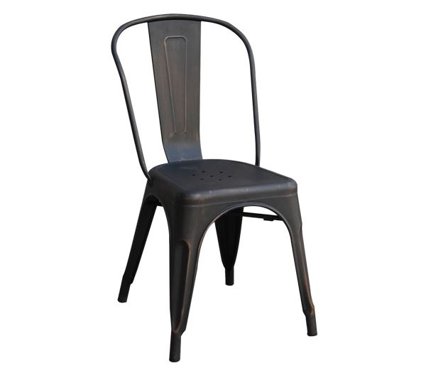 Καρέκλα - Μέταλλο Βαφή Antique Black - Στοιβαζόμενη 1