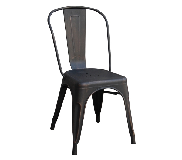 Καρέκλα - Μέταλλο Βαφή Antique Black - Στοιβαζόμενη 2
