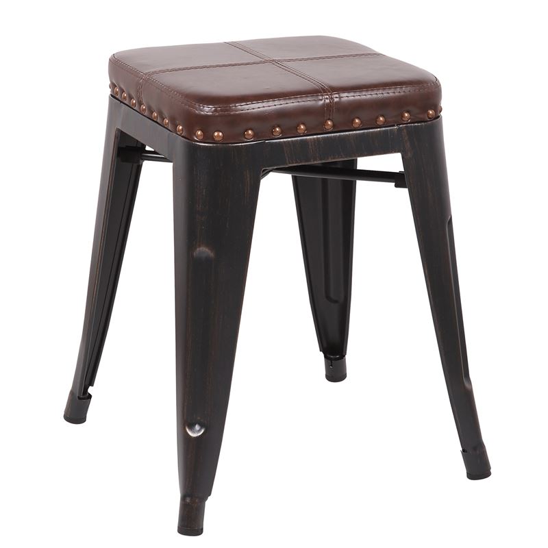 Σκαμπώ Antique Black/PU Σκούρο Καφέ 1