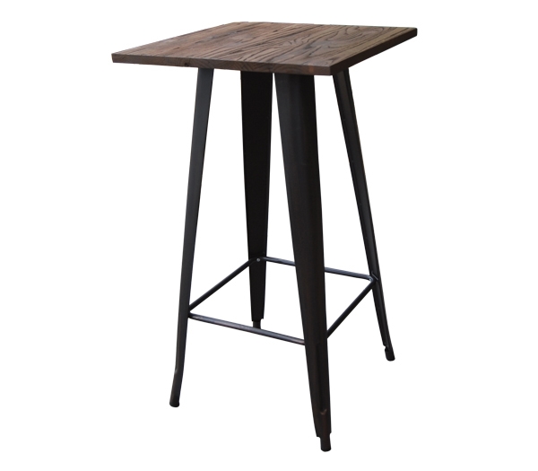 Wood Dark Oak τραπ. BAR Μεταλλικό Antique Black 2