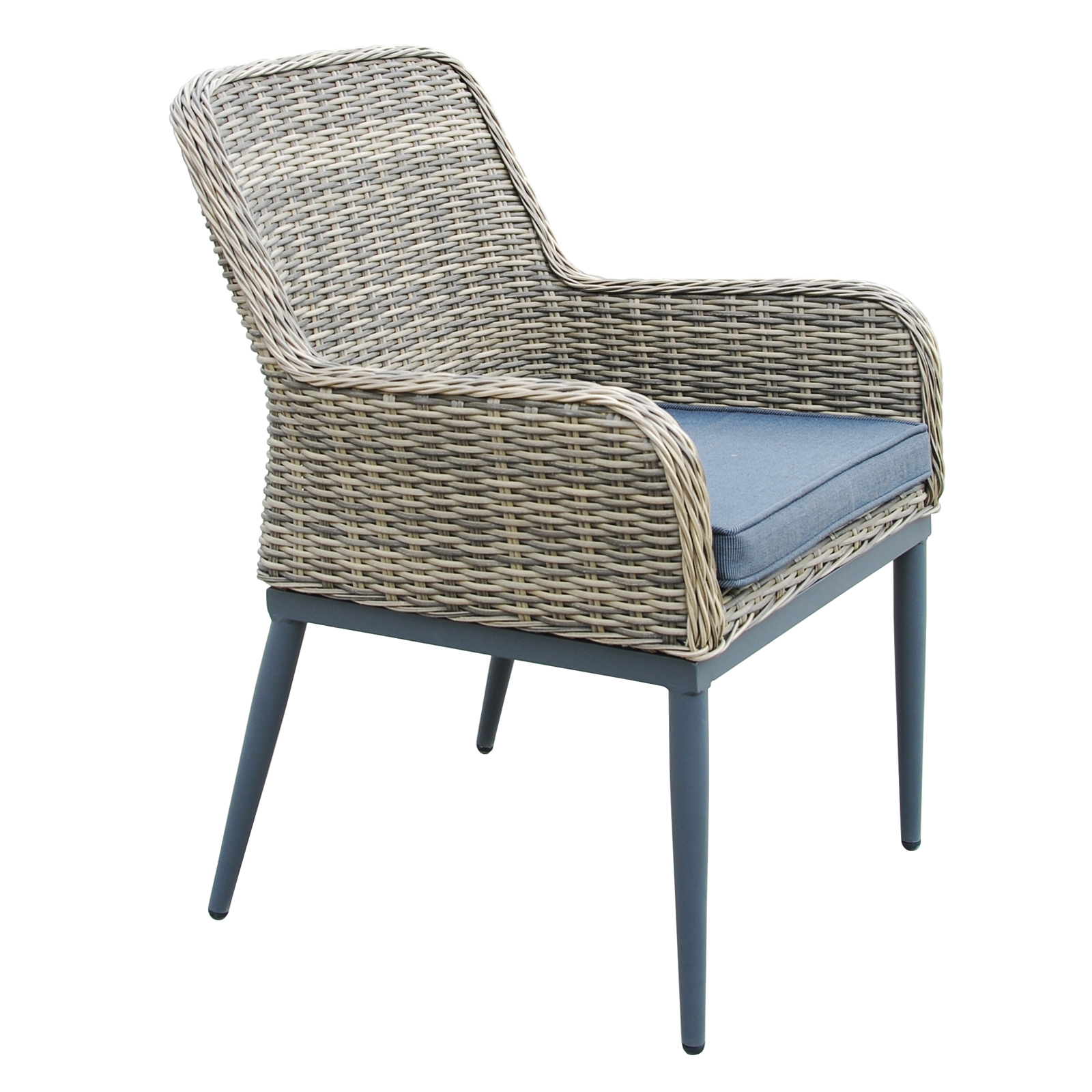 Πολυθρόνα ALU / Wicker Grey Brown Μαξιλάρι Ανθρακί 2