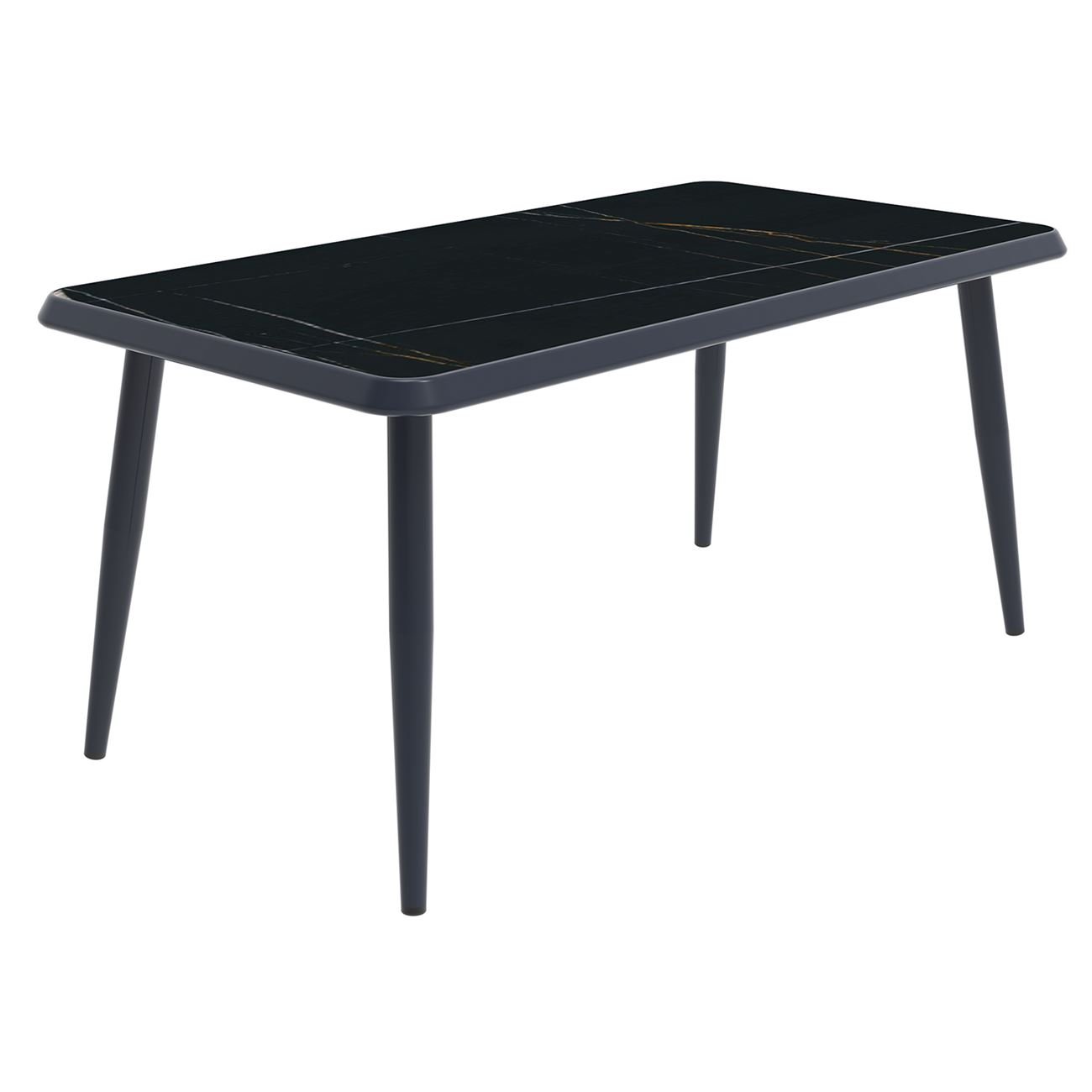 Τραπέζι Dining Κήπου-Βεράντας ALU Ανθρακί, Επιφάνεια Μαύρο HPL 2