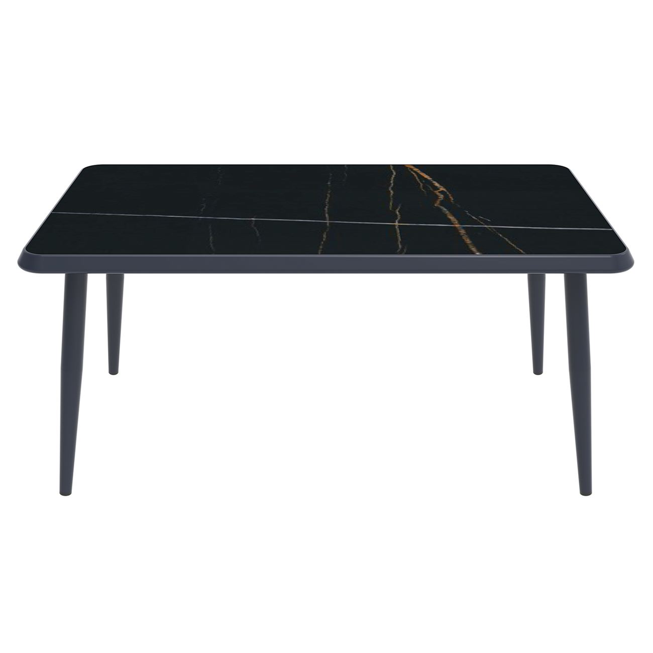 Τραπέζι Dining Κήπου-Βεράντας ALU Ανθρακί, Επιφάνεια Μαύρο HPL 3