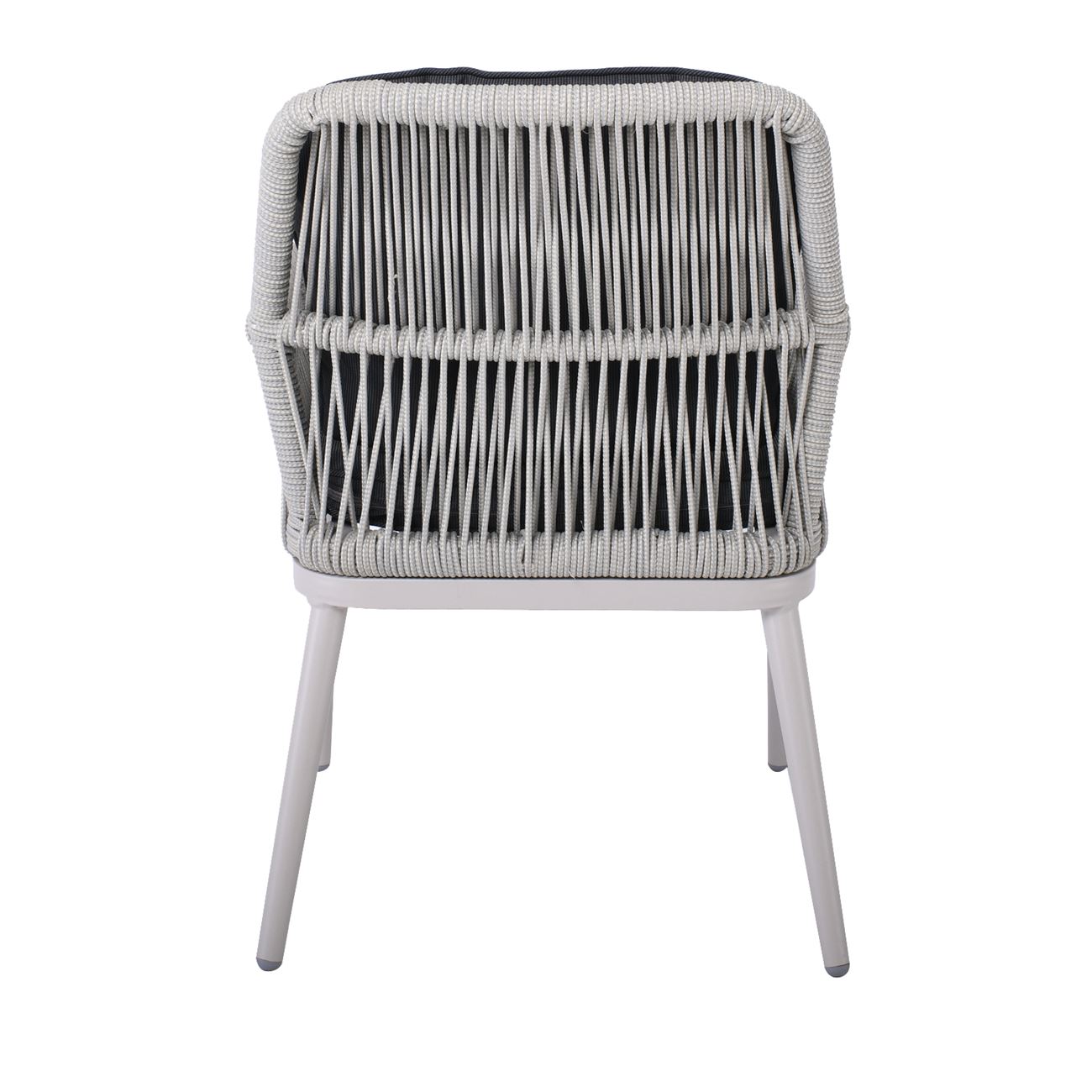 Πολυθρόνα Τραπεζαρίας Κήπου ALU, Rope Grey 6mm, Μαξιλάρια Ανθρακί 4