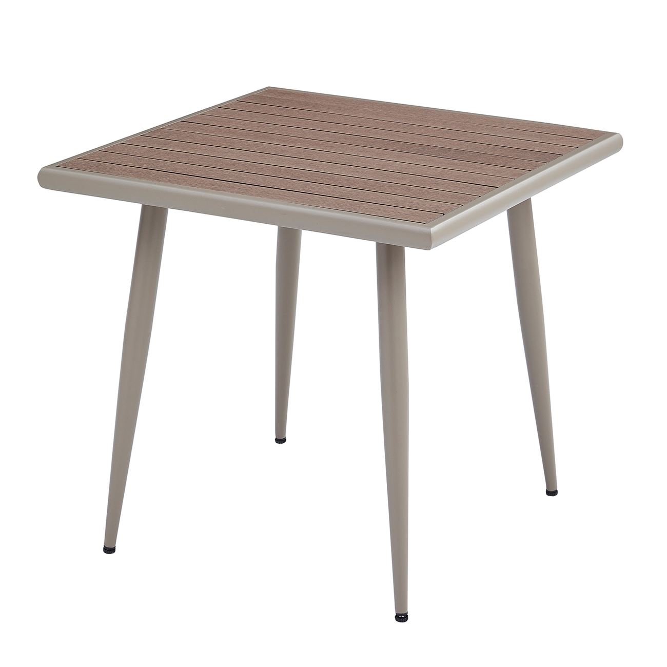 Τραπέζι Κήπου-Βεράντας Μέταλλο Βαφή Γκρι, Polywood Καρυδί 2