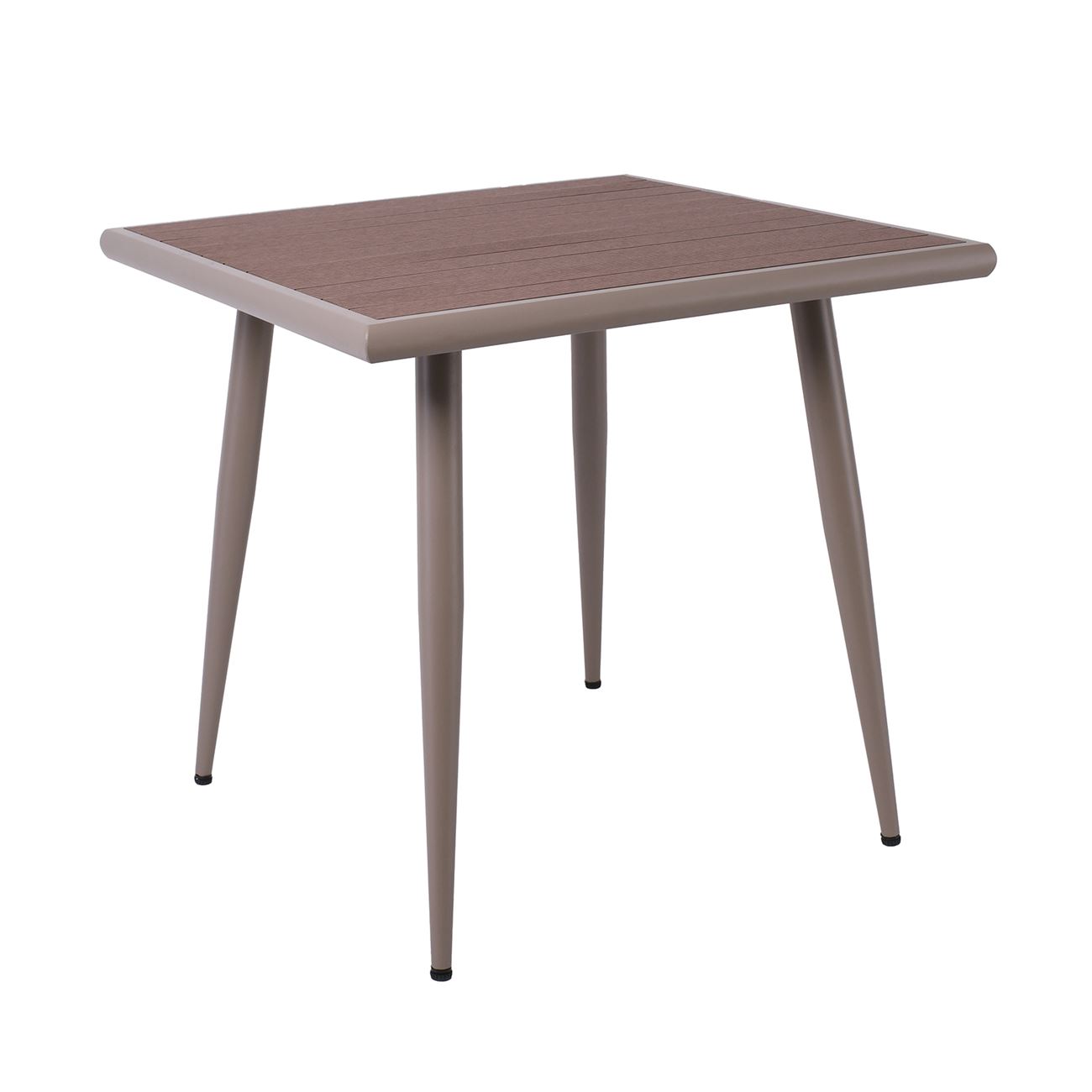 SERRANO Set Κήπου: Τραπέζι + 4 Πολυθρόνες, Μέταλλο Βαφή Sand Beige, Polywood Καρυδί 4