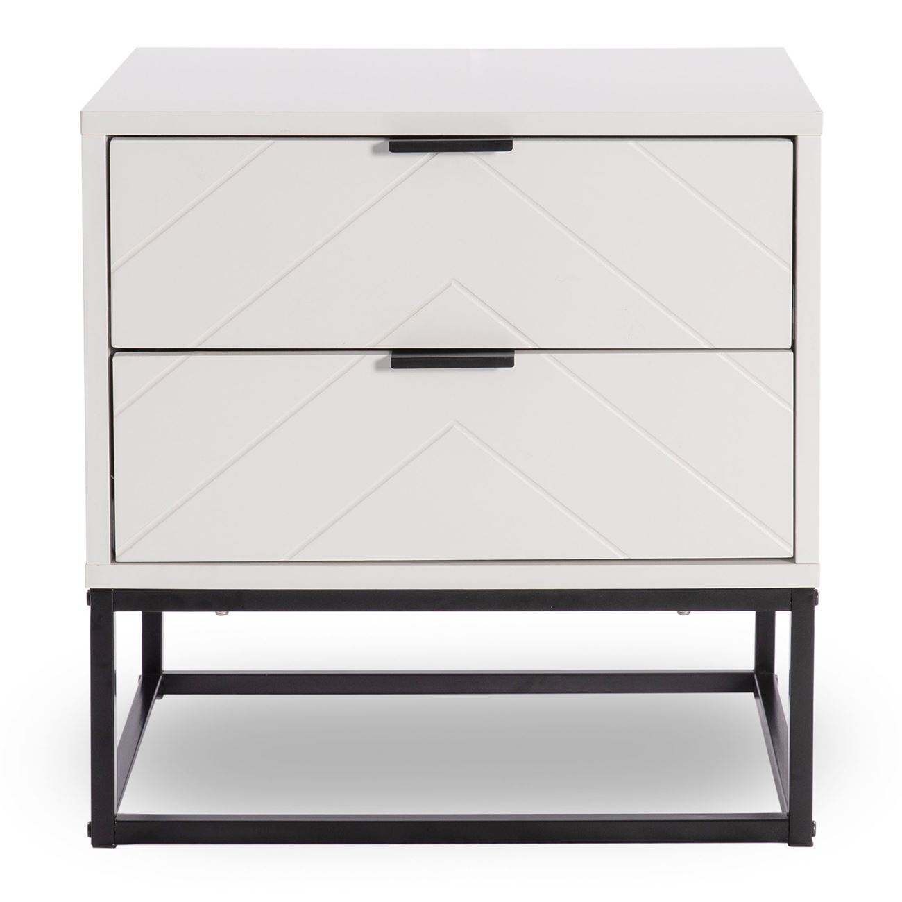 Κομοδίνο με 2 Συρτάρια, Άσπρο 3