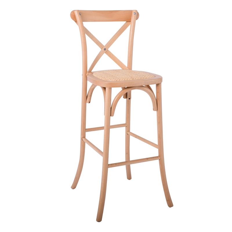 Σκαμπώ Bar Οξυά Φυσικό - Κάθισμα Ψάθα 1