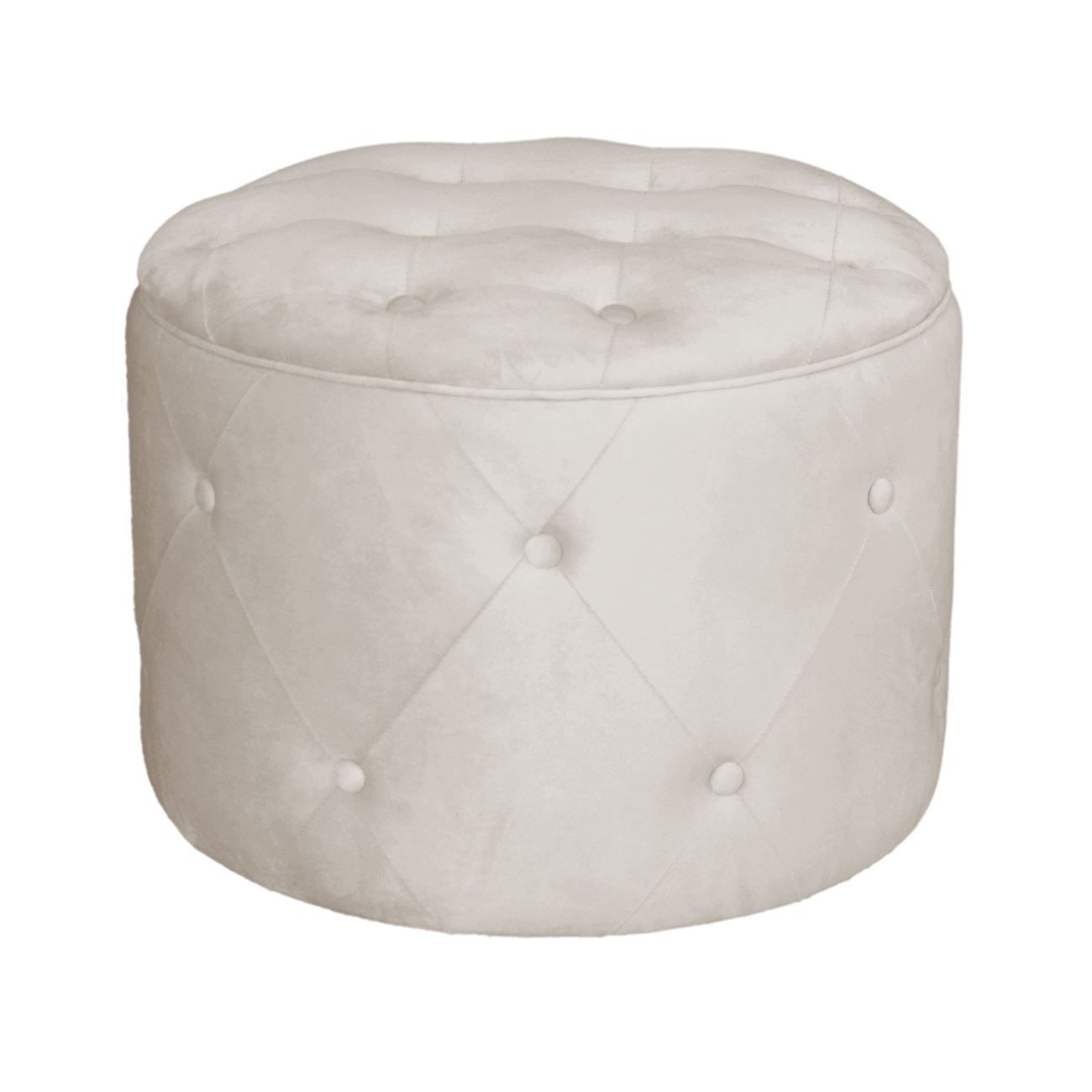 Σκαμπό Αποθηκευτικό, Ύφασμα Velure Απόχρωση Εκρού 2