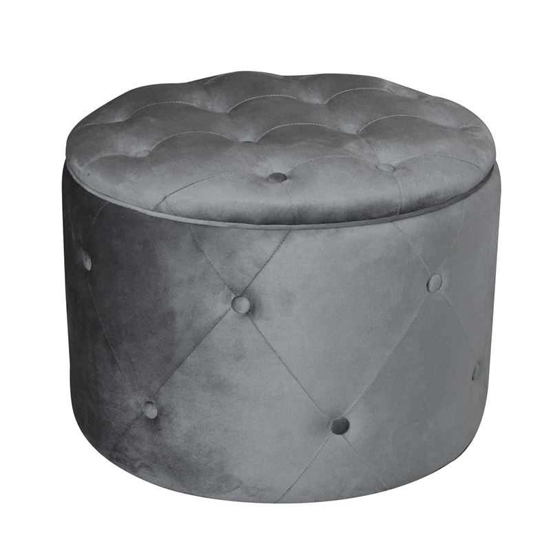 Σκαμπό Αποθηκευτικό, Ύφασμα Velure Απόχρωση Γκρι 1