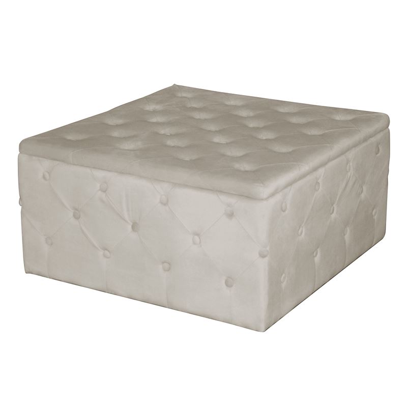 Σκαμπό Αποθηκευτικό, Ύφασμα Velure Απόχρωση Εκρού 1