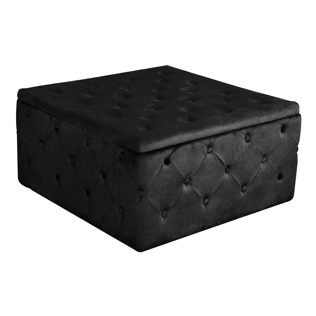 Σκαμπό Αποθηκευτικό, Ύφασμα Velure Απόχρωση Μαύρο 2