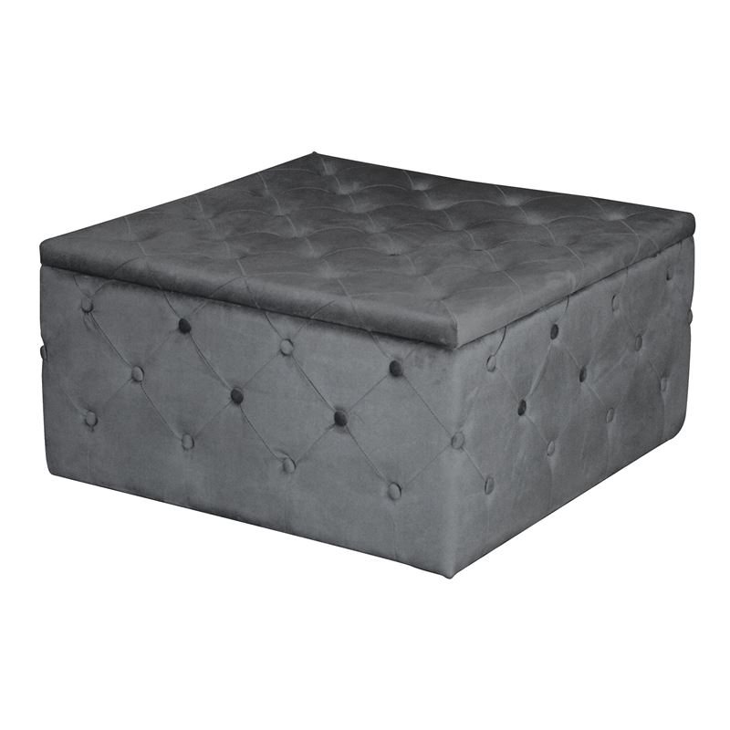 Σκαμπό Αποθηκευτικό, Ύφασμα Velure Απόχρωση Γκρι 1