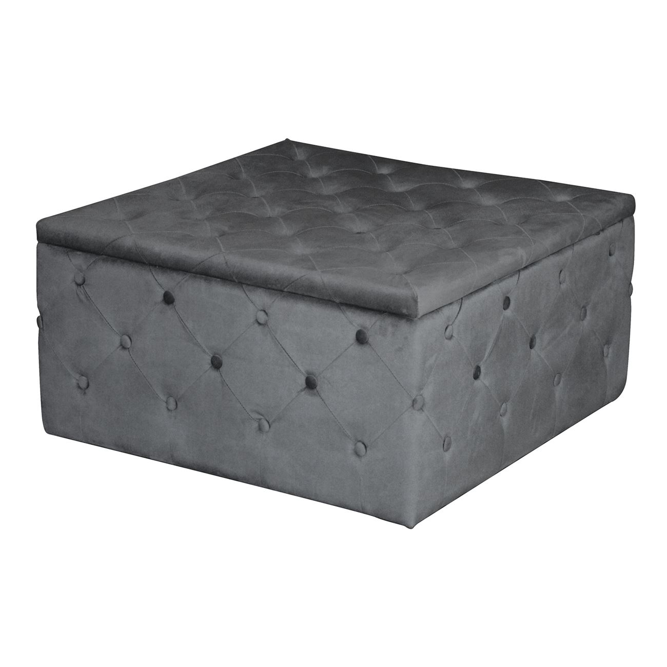 Σκαμπό Αποθηκευτικό, Ύφασμα Velure Απόχρωση Γκρι 2