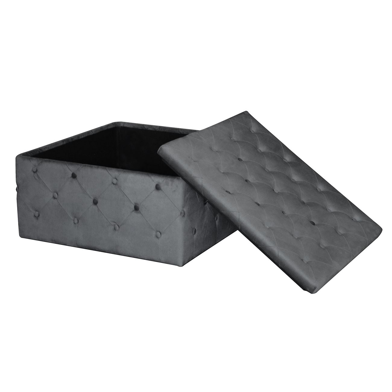 Σκαμπό Αποθηκευτικό, Ύφασμα Velure Απόχρωση Γκρι 3