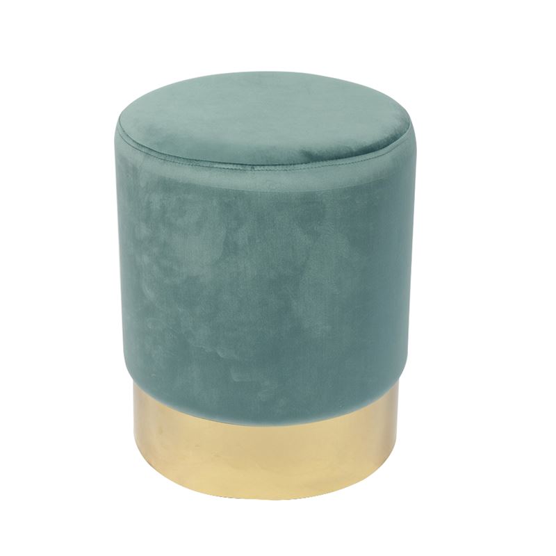 Σκαμπώ Βοηθητικό Χρώμιο Χρυσό - Ύφασμα Βεραμάν Velure 1