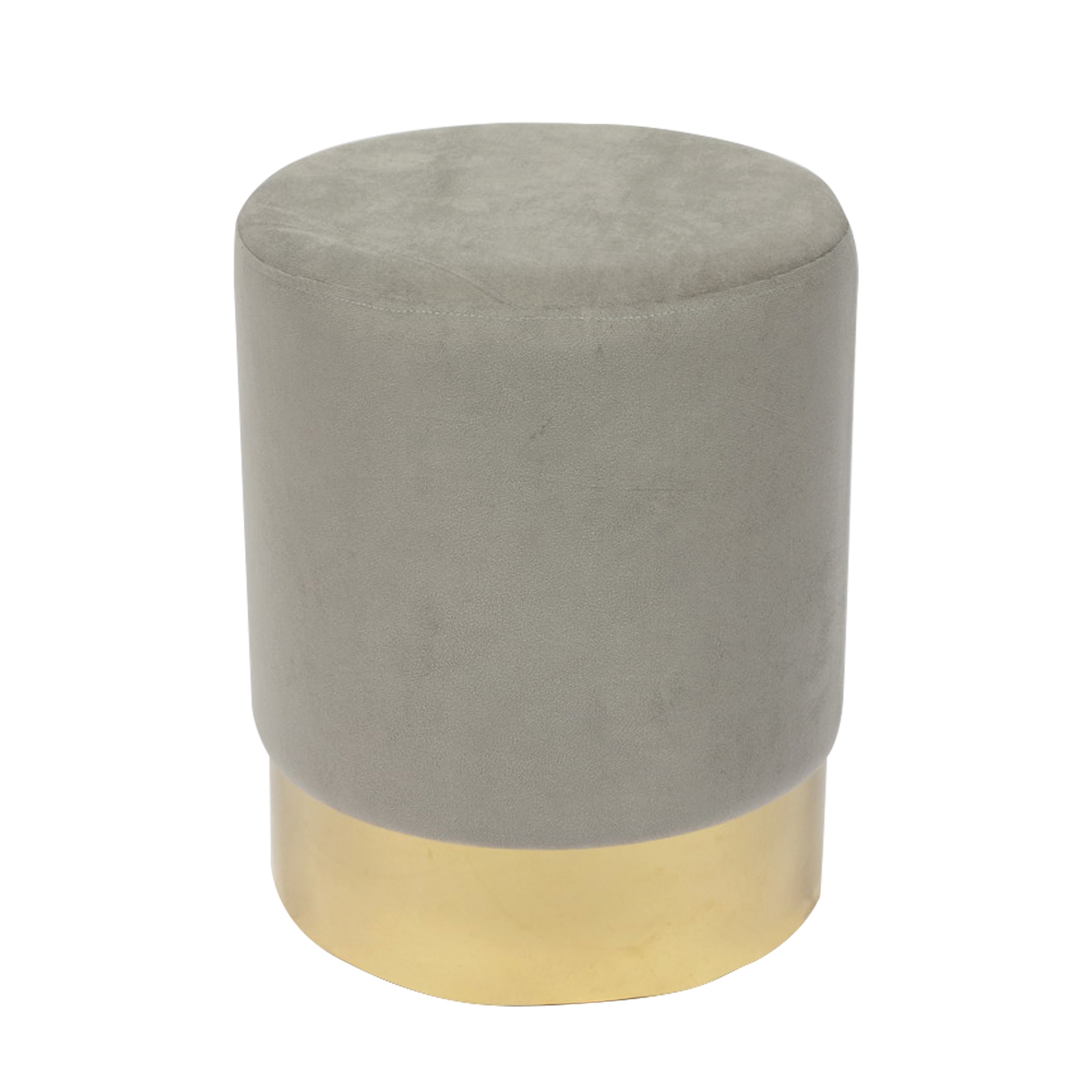 Σκαμπώ Βοηθητικό Χρώμιο Χρυσό - Ύφασμα Γκρι Velure 2