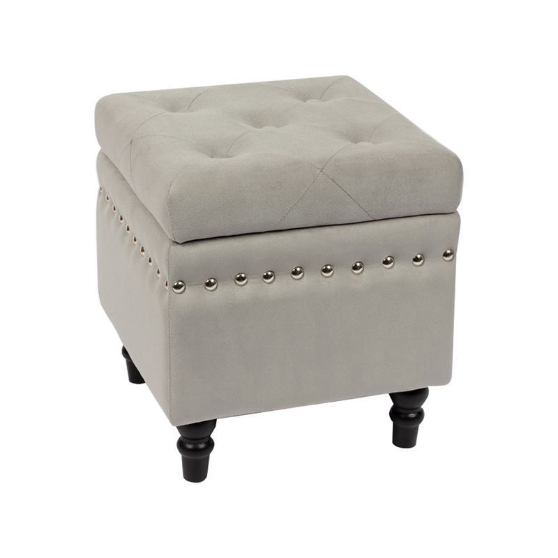 Σκαμπώ Αποθηκευτικό - Βοηθητικό / Μαύρο - Ύφασμα Γκρι Velure 1