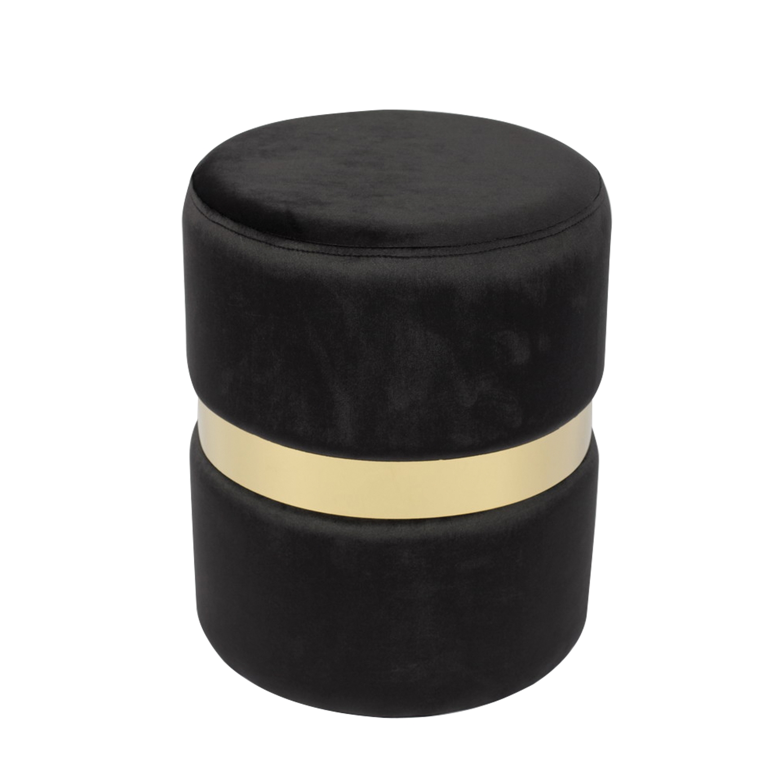 Σκαμπώ Βοηθητικό Μέταλλο Βαφή Χρυσό / Ύφασμα Μαύρο Velure 2