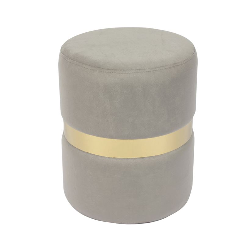 Σκαμπώ Βοηθητικό Μέταλλο Βαφή Χρυσό / Ύφασμα Γκρι Velure 1