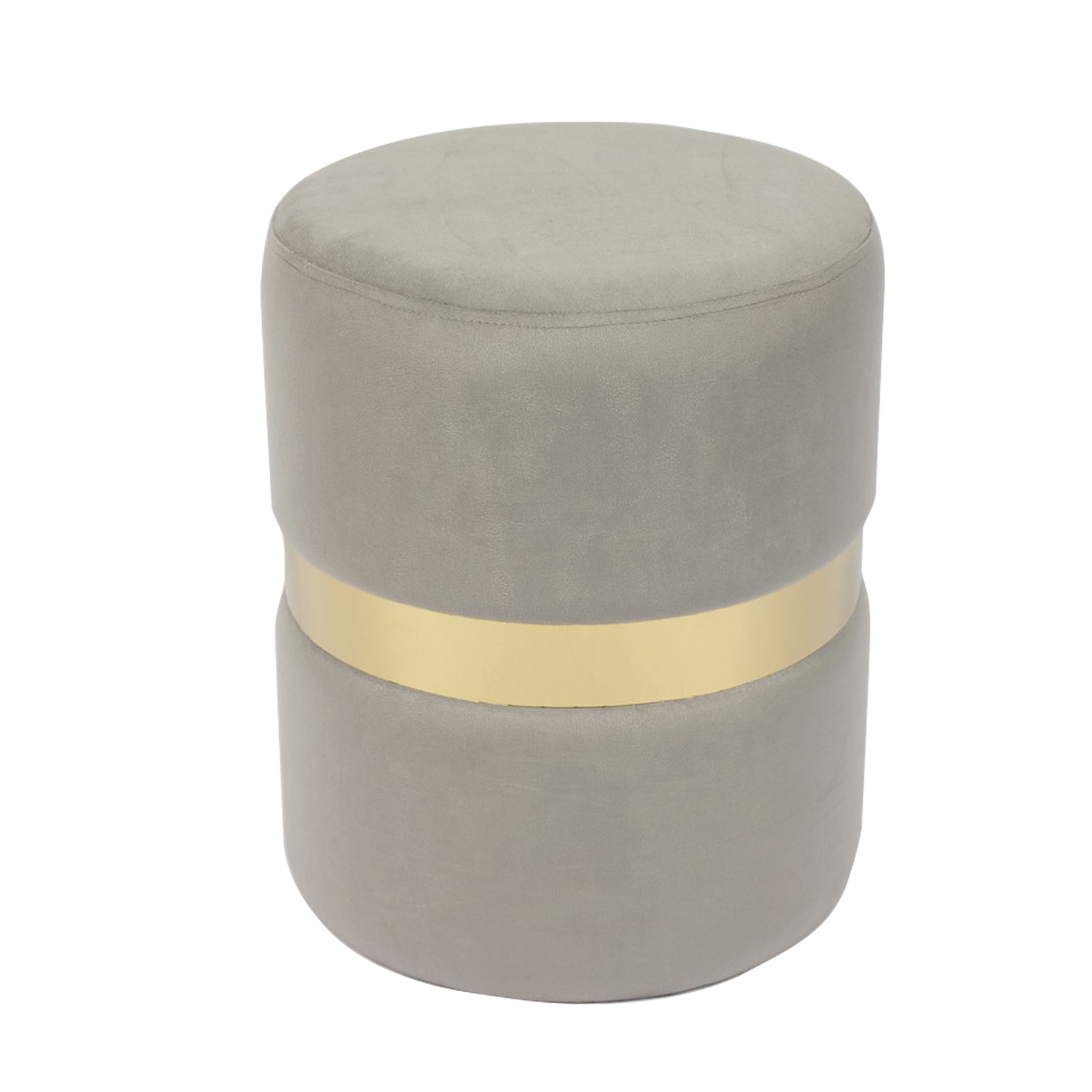 Σκαμπώ Βοηθητικό Μέταλλο Βαφή Χρυσό / Ύφασμα Γκρι Velure 2