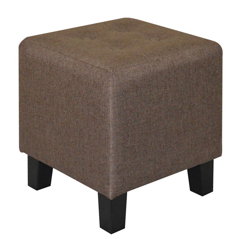 Σκαμπώ Βοηθητικό Ύφασμα Σκούρο Καφέ 1